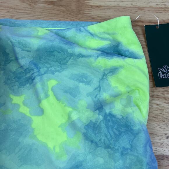 Wild Fable Women's Green Tie-Dye Mesh Side Ruched Mini Skirt - Size Large - NWT - Picture 3 of 6